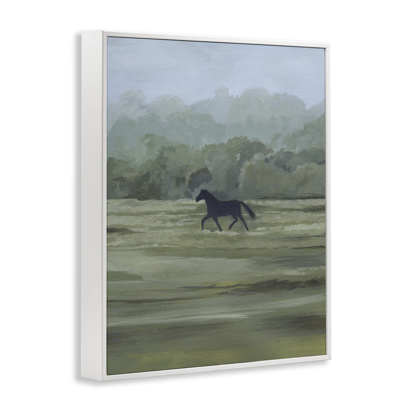 «Rider's Shadow», estampe numérique par Grace Popp, H 14 po x l 11 po, Estampe numérique encadrée blanc bord de mer