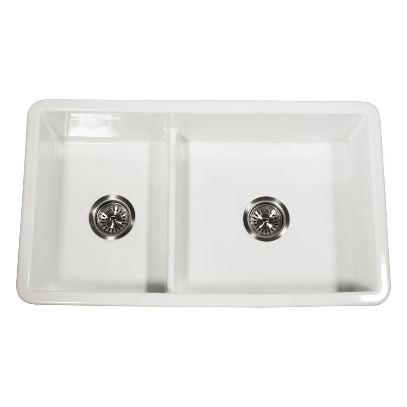 Nantucket Sinks 60/40 Dualmount Fireclay Sink Wellfleet-31OSW