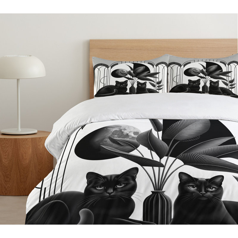 Cat Duvet Cover, Queen Duvet Cover + 2 Standard Shams