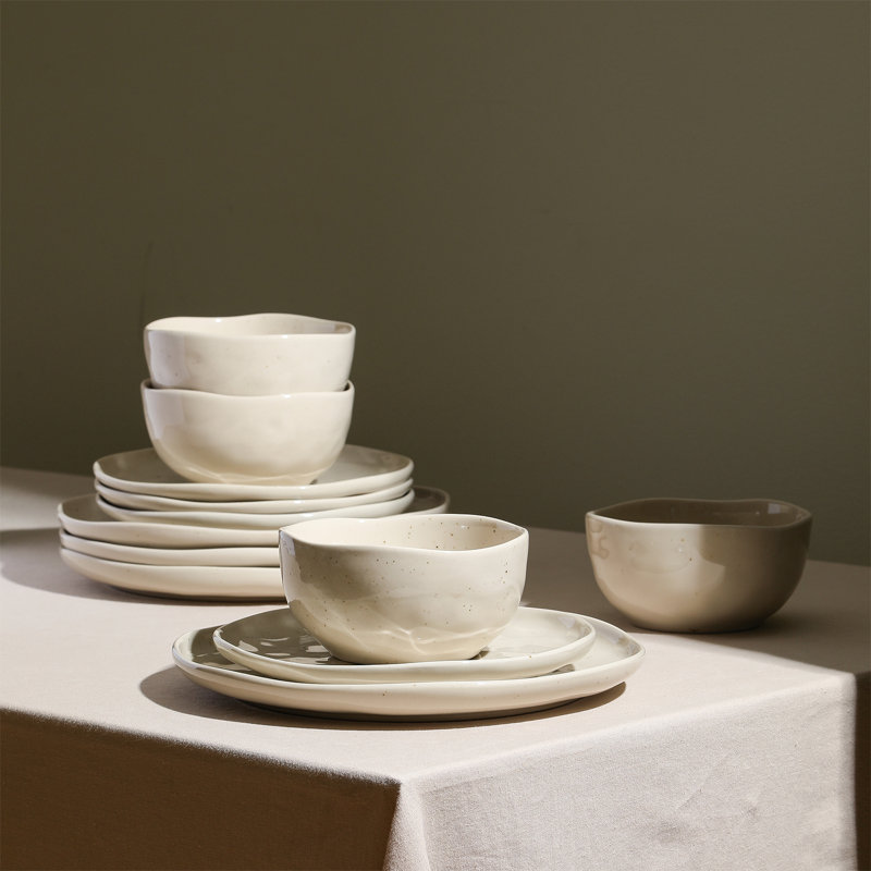 Stone Lain Mirella 24-Piece Dinnerware Set Stoneware, Beige