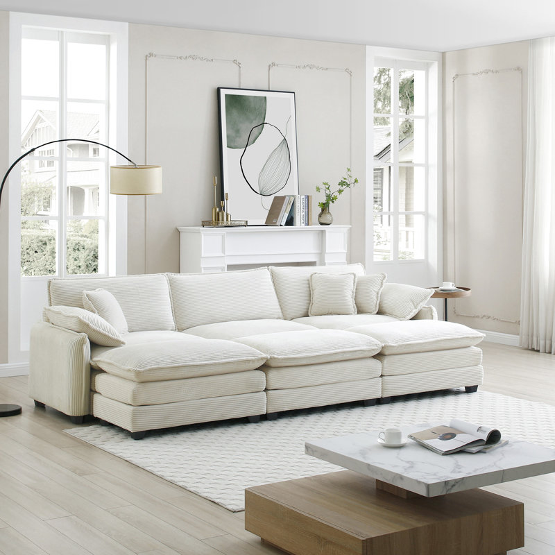 Lit en velours côtelé beige 3: conception ergonomique pour un soutien optimal avec: confort d'assise