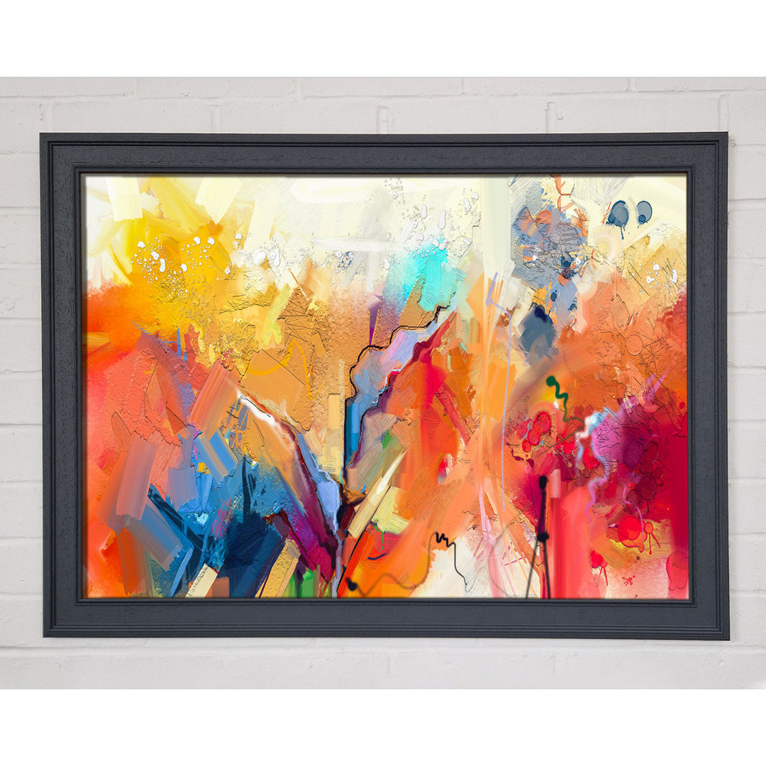 Gerahmtes Leinwandbild Colour Spill Flowers Framed Print