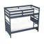 Lit superposé simple au-dessus d'un lit simple bleu marine avec cadre en bois robuste et garde-corps pour chambre de jeunes 1pc-1357467597