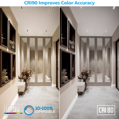 LED Recessed Linear Light Dimmable with J-Box, CRI90, 5 Color Temperature Selectable