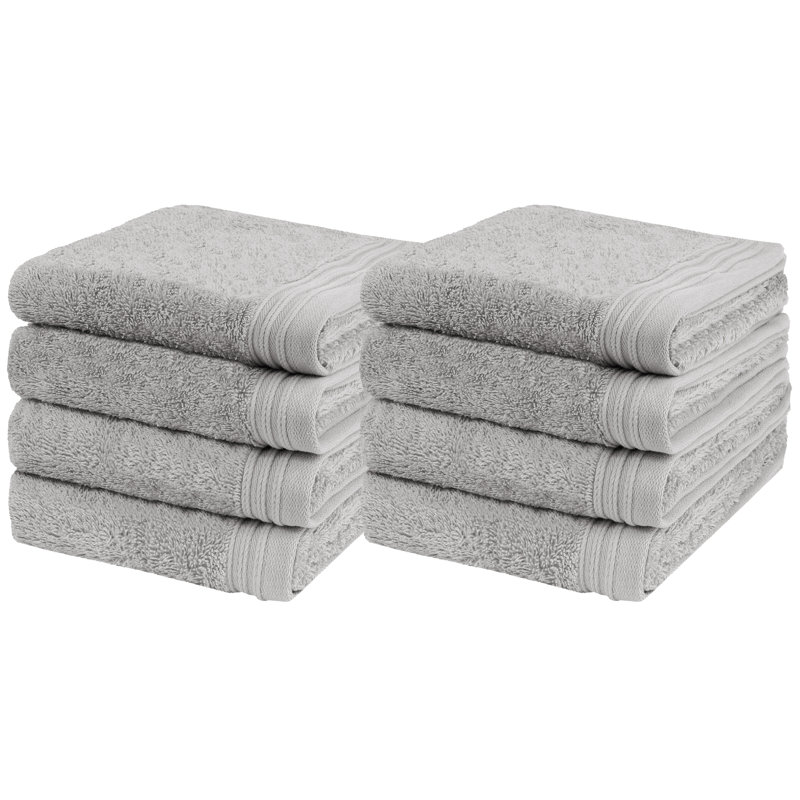 Raquel Midweight Hand Towel, Silver