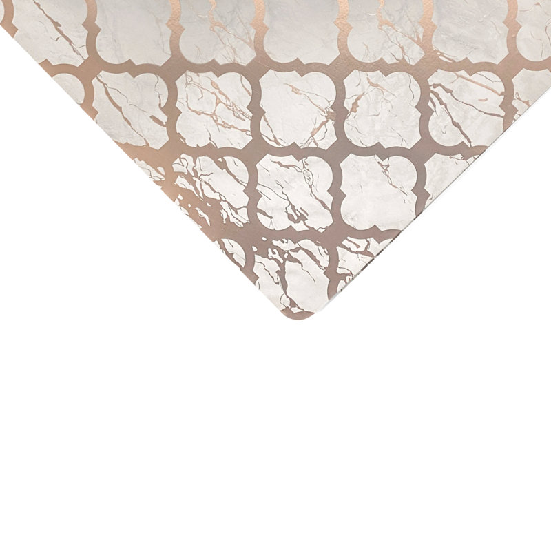 Tapis de table de salle à manger Placemats, Blanc/Or rose, L 18 po x L 12 po