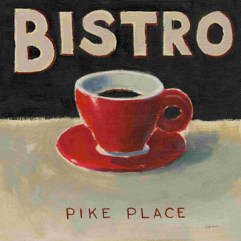 «Coffee Spot IV» par James Wiens - Art textuel sur toile tendue, H 12 po x l 12 po, Toile tendue, Non