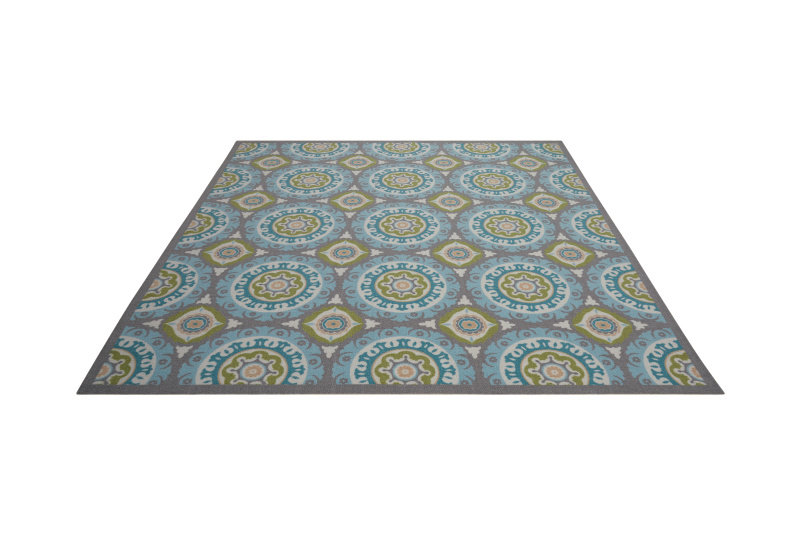 Geometric Indoor / Outdoor Area Rug, Square 198cm