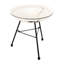 Table d'appoint moderne avec structure stable - blanc, verre trempé, 18,08 po x 18,08 po x 18,47 po, assemblage requis, plateforme en verre avec pieds en fer