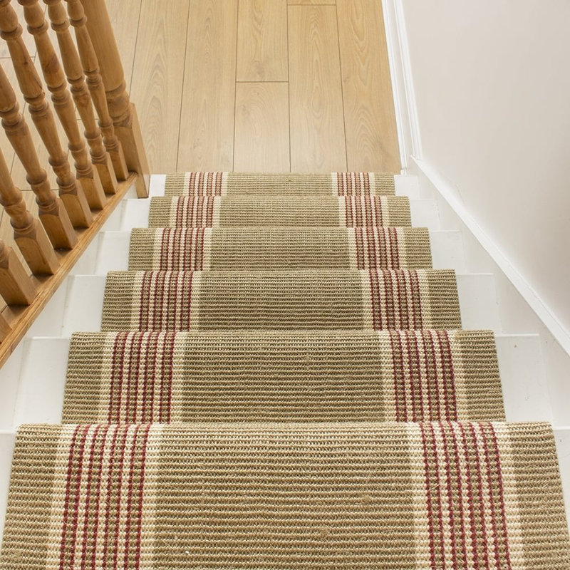 Stair Runner Alpert Striped Hand Woven Indoor Area Rug, Runner 69cm x 450cm