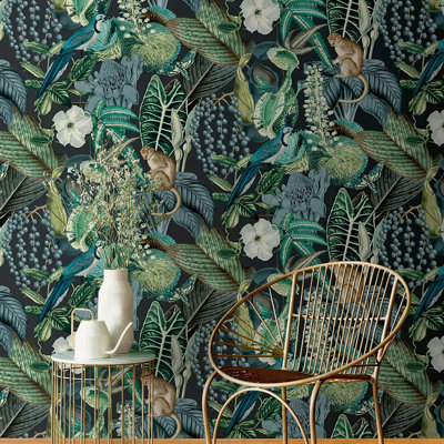 Jungle Fever Amazon 10.05m x 53cm Textured Matte Wallpaper Roll