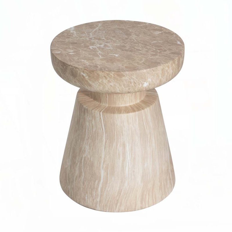 Outdoor Concrete Patio Side Tablbe, Gold
