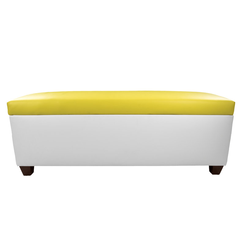 Kenley 36 Pair Shoe Storage Bench, White/Yellow