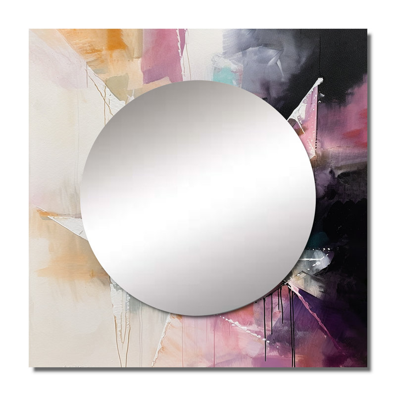 Liefke - Grand miroir mural carré géométrique moderne pour chambre à coucher, 23 po x 23 po