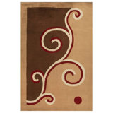 Special Camel Color Background Modern Design English Deco Rug by Marion Dorn