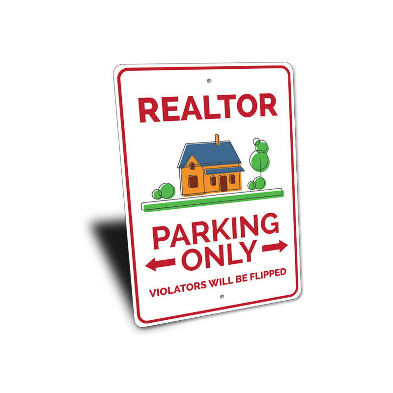 Enseigne de stationnement pour agent immobilier, H 10 po x l 14 po x P 0,04 po