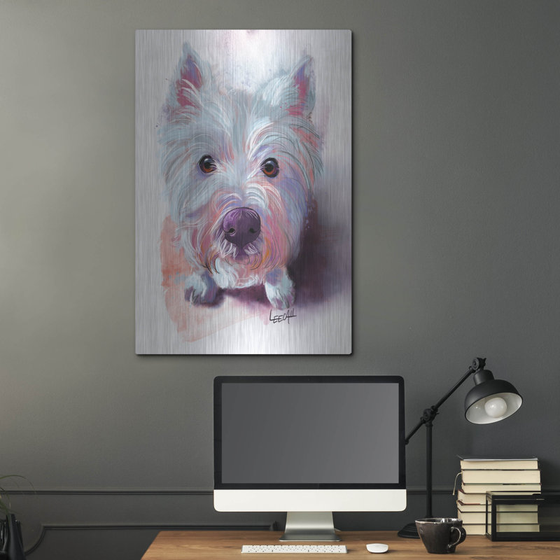 Red Barrel Studio® «Lily The Westie» par Dawg Painter, art mural en métal