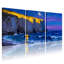 Abstrait, clair de lune, océan, vagues, bateau, ciel nocturne, ensemble de 3 impressions sur toile-44835355