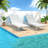 Patio Chaise Lounges Set Of 2, Steel Adjustable Modern Poolside Chairs