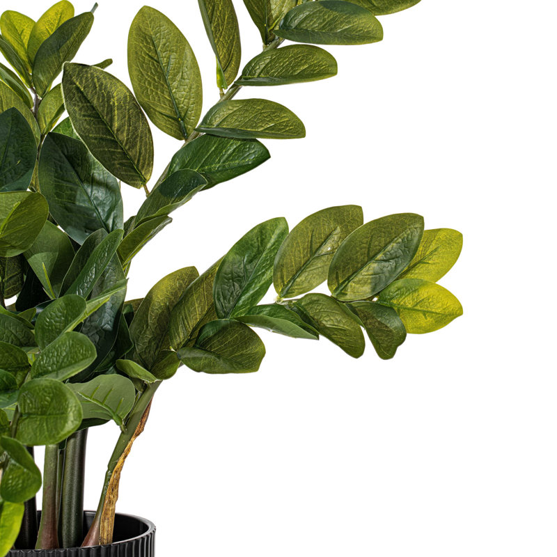 Buisson artificiel zamifolia zen vert en pot, H 43 po x l 27 po x P 27 po
