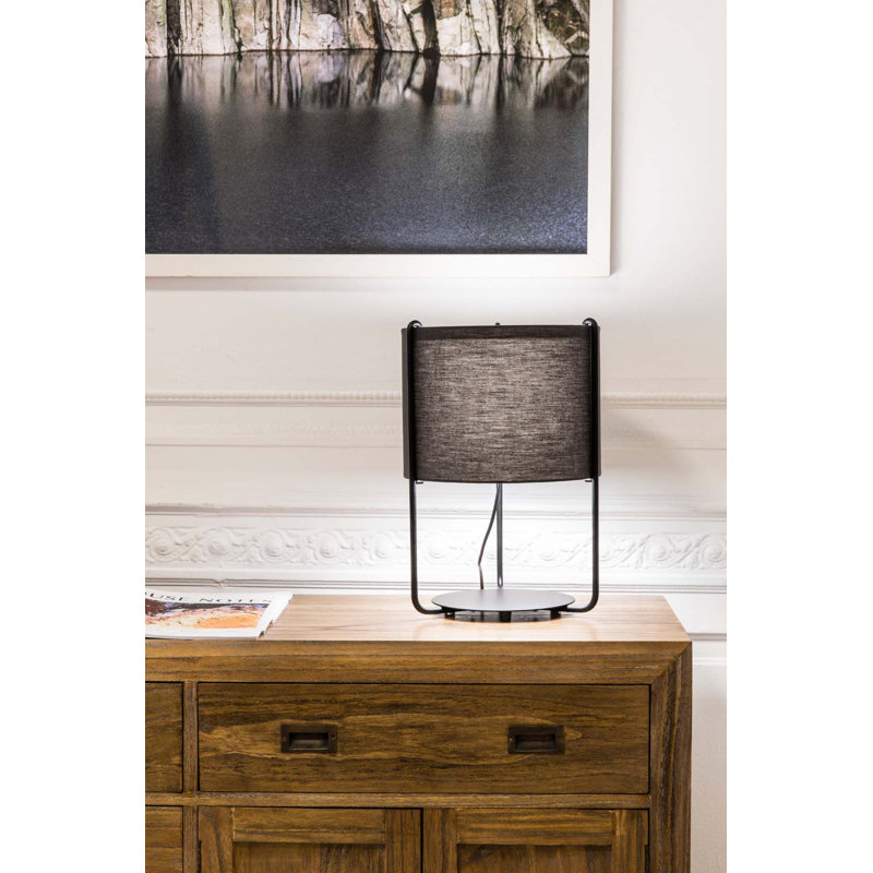 Drum Table Lamp, Gray