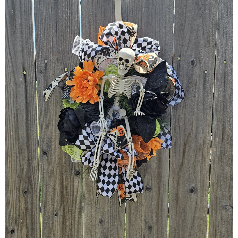 Couronne d'Halloween squelette
