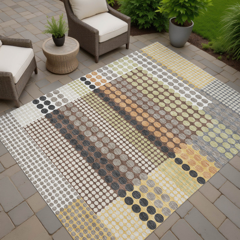 Machine Washable Indoor/Outdoor Chantille ACN2445 Geometric Rug, Taupe, 2'6" x 3'10"