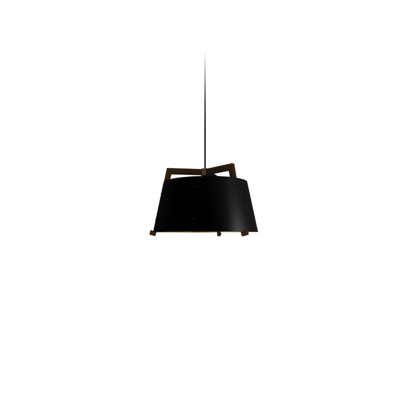 Ignis Pendant, 11.5" H x 17" W, Dark Stained Walnut/Matte Black, Incandescent no Diffuser - Rigid