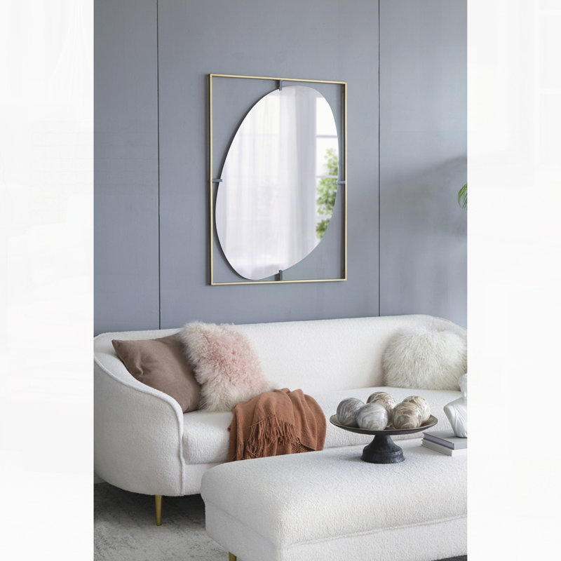 Miroir coquelicot 30x1x40 "avec cadre en métal doré