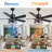 46" Industrial Black Caged Ceiling Fan with Light Kit and Remote Control 6-speed Reversible for Living Room DC Motor-146498428