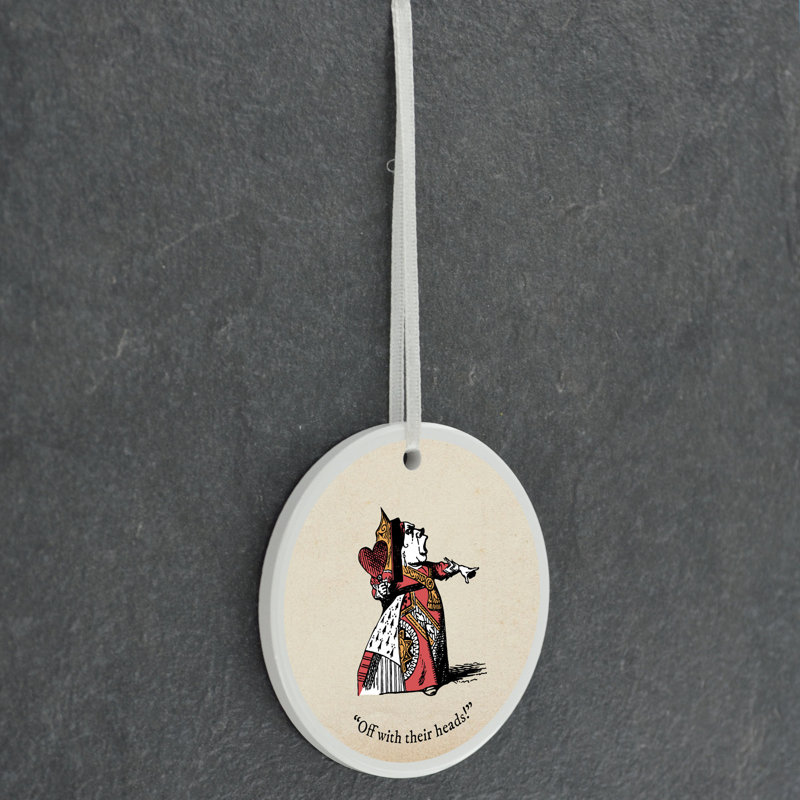 Off With Their Heads Alice In Wonderland Circle Shaped Ceramic Ornament Bauble