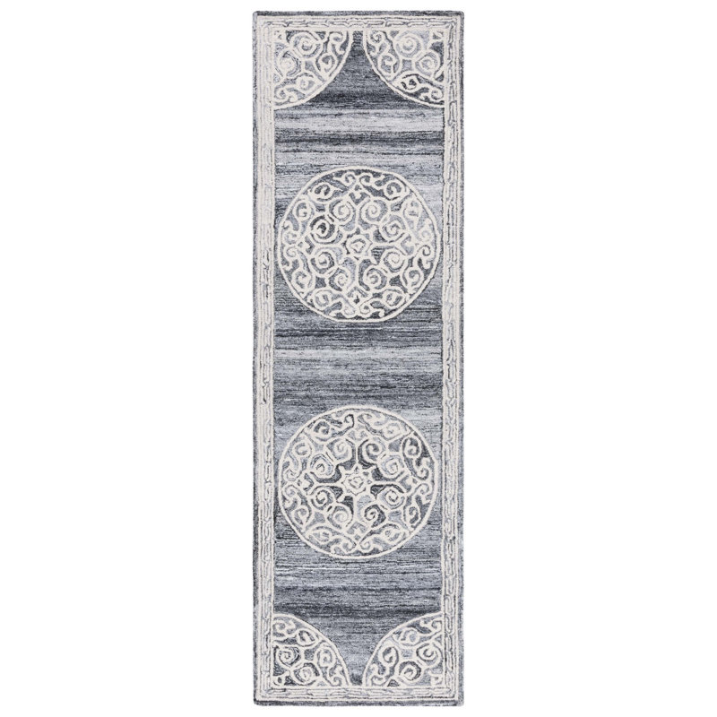 Dumitriana Hand Tufted Performance Geometric Rug, Runner 2'3" x 8'