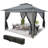 12x12 Gazebo Outdoor Pop-up Canopy with Mosquito Netting 2-Tiered Vented Top 3 Adjustable Height for Backyard, Garden, Lawn-113204630