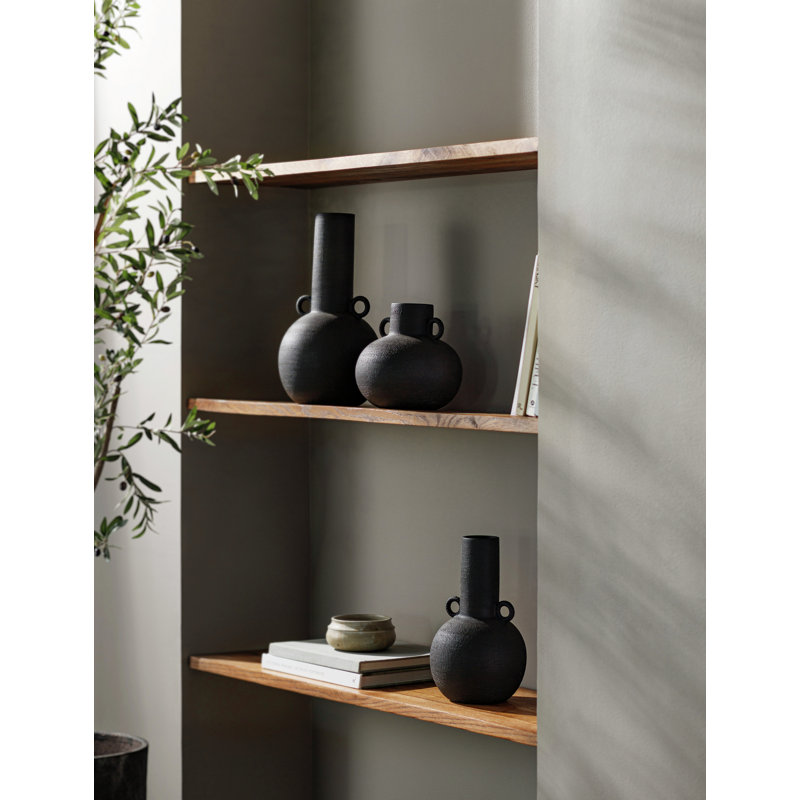 Iyanna Ceramic / Porcelain Table Vase, Black