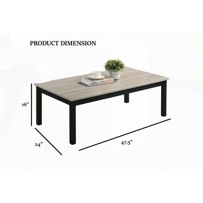 Ensemble de table 3 pièces de style contemporain, Bois, Gris clair