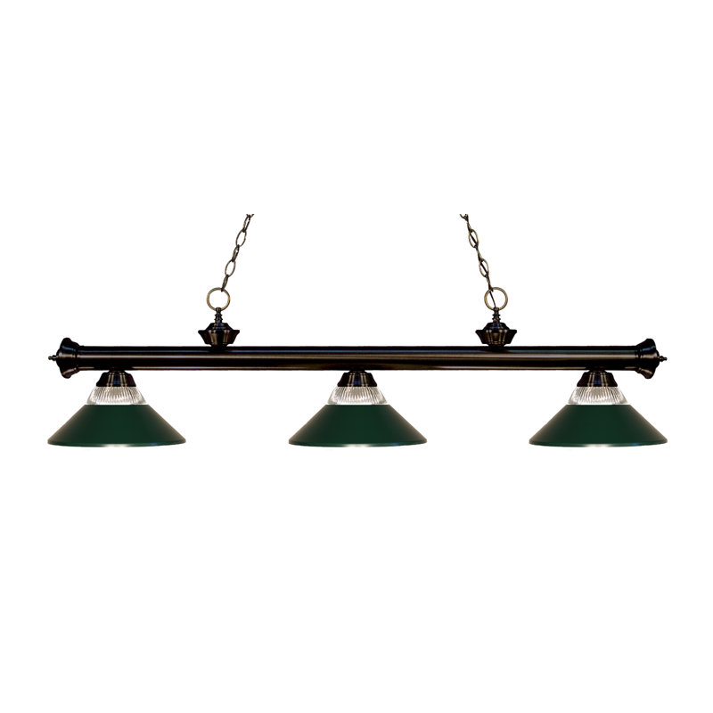 Chevelle 3 - Light Pool Table Lights Pendant, Matte Black, Bronze