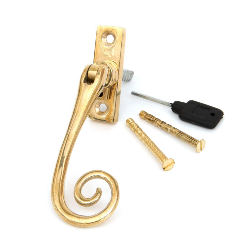 Slim Monkeytail Espag Door Accessory, Polished Brass