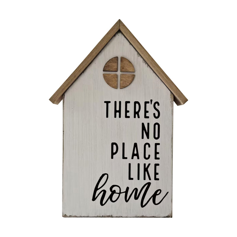 Décoration de table en bois blanc «No Place Like Home» 11,8 po