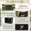 Meuble-lavabo mural de 61 cm (24 po) avec lavabo en céramique, armoire à 2 portes avec tiroir basculant, charnières à fermeture amortie et dos ouvert, noir-1140849955