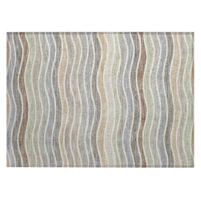Machine Washable Indoor/Outdoor Micelotta ACN2333 Stripes Rug