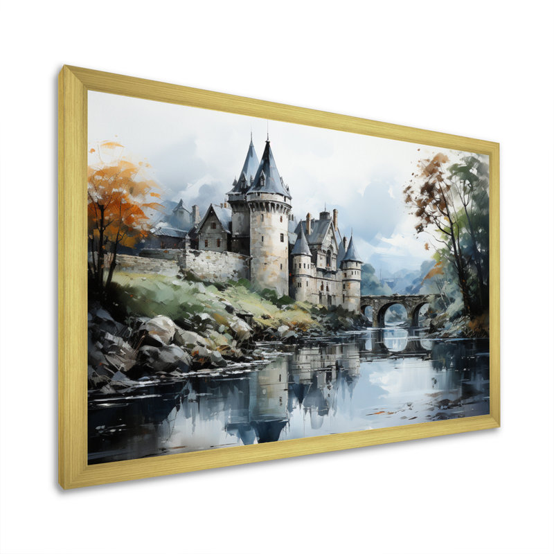 Marlus " French Misty Morning In The I ", 34" H x 44" W x 1.5" D, Gold Single Picture Framed