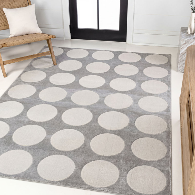 Tapis gris clair / crème Edden, Rectangle 7 pi 10 po x 10 pi