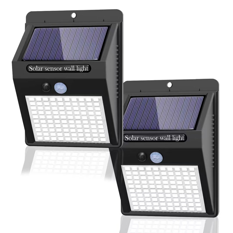 Lumières de sécurité solaires avec capteur de mouvement et lumières extérieures imperméables pour la clôture de jardin
