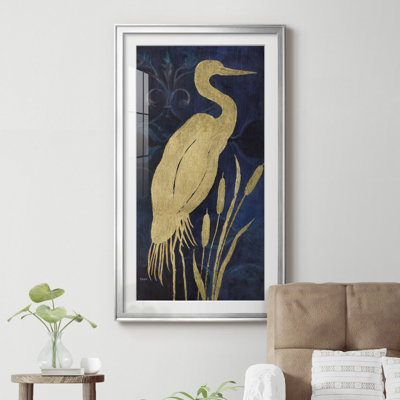 " Egret On Indigo I " Painting Print