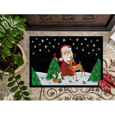 Santa Doormat, Winter Doormat, Christmas Doormat Reindeer, Holiday