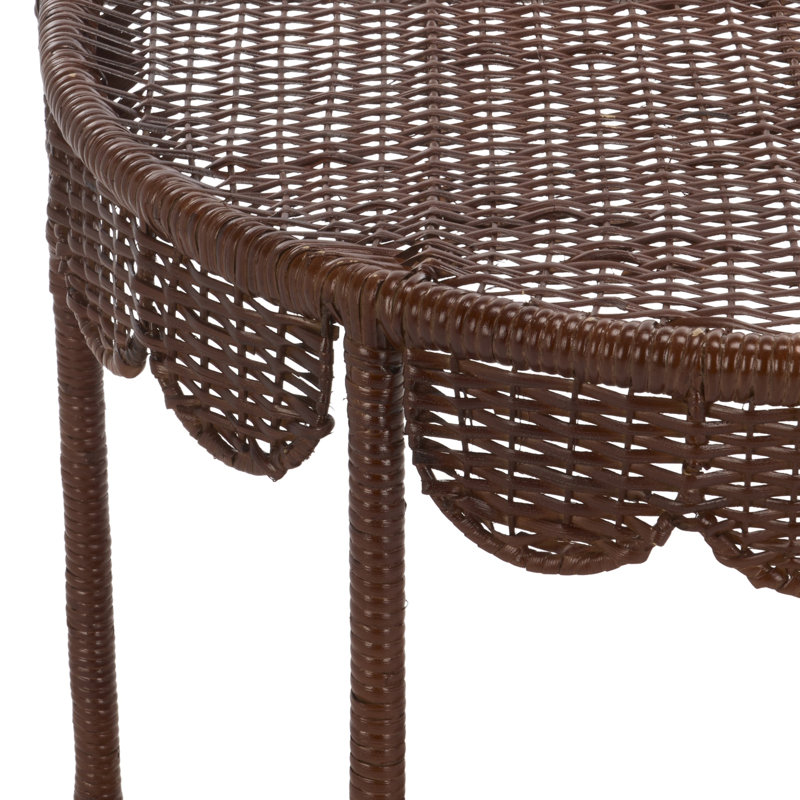 Table d'appoint festonnée Tinzo, Brun