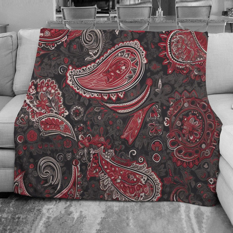 Paisley Throw Blanket, 51" W x 60" L