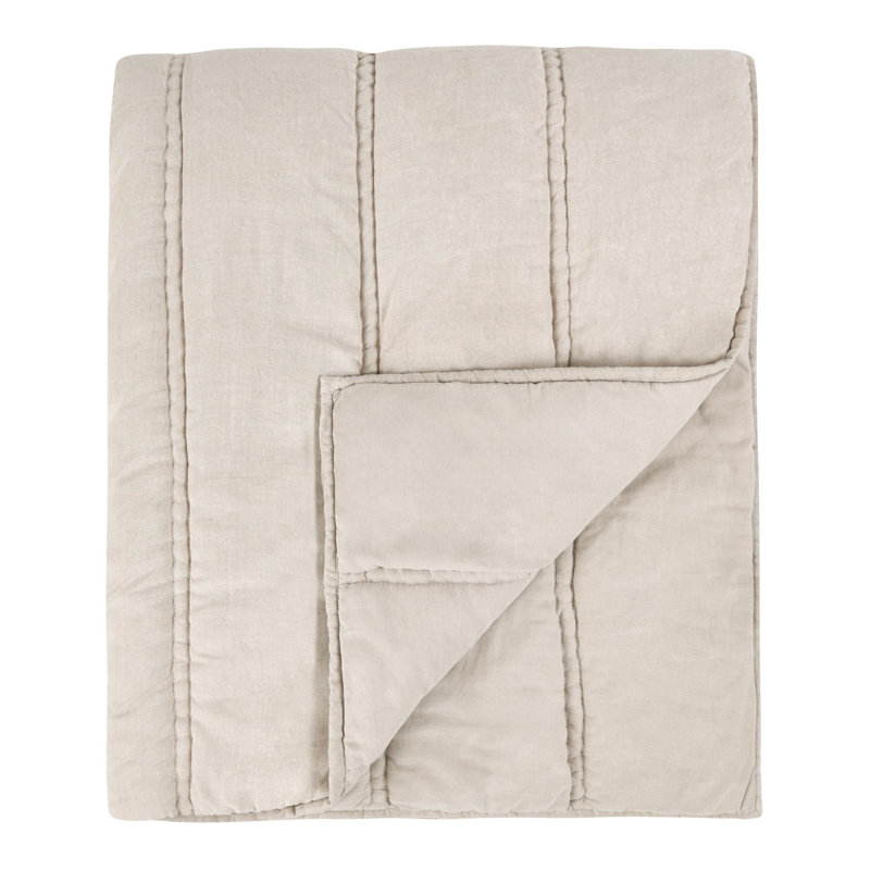 Rowen Sustainable Fabric Quilt, King Quilt, Beige