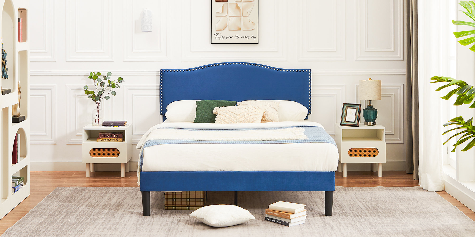 Wade Logan® Auxter Modern Platform Bed Frame with Height Adjustable