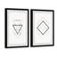 «Triangles and Diamonds Diptych», ensemble de 2 reproductions d'impressions encadrées-32580805